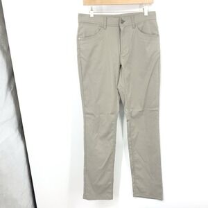 LL Bean Men Size 30 x 32 Pants Beige Slim Straight Nylon Venture Stretch Brown